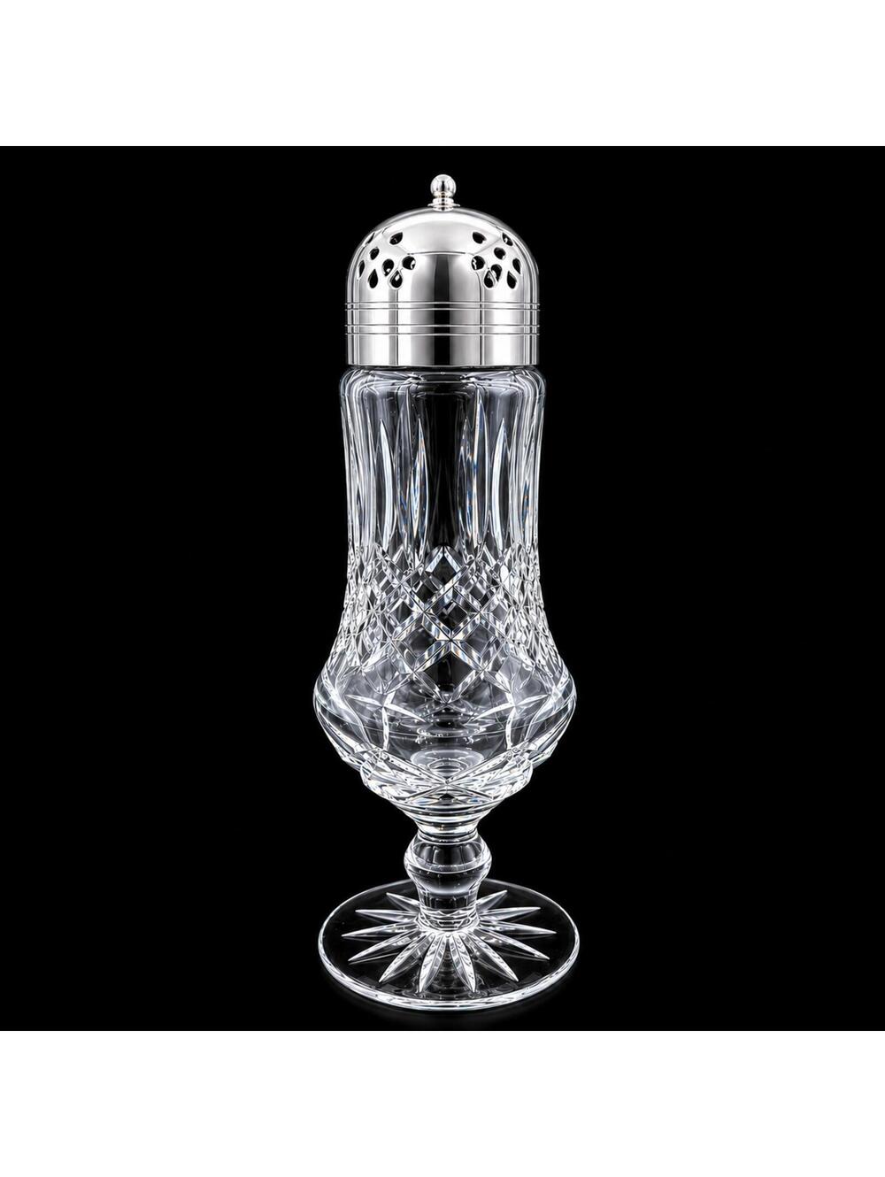 Vintage Waterford Crystal Muffineer Sugar Shaker Sterling Silver Lid, 8.25", 105